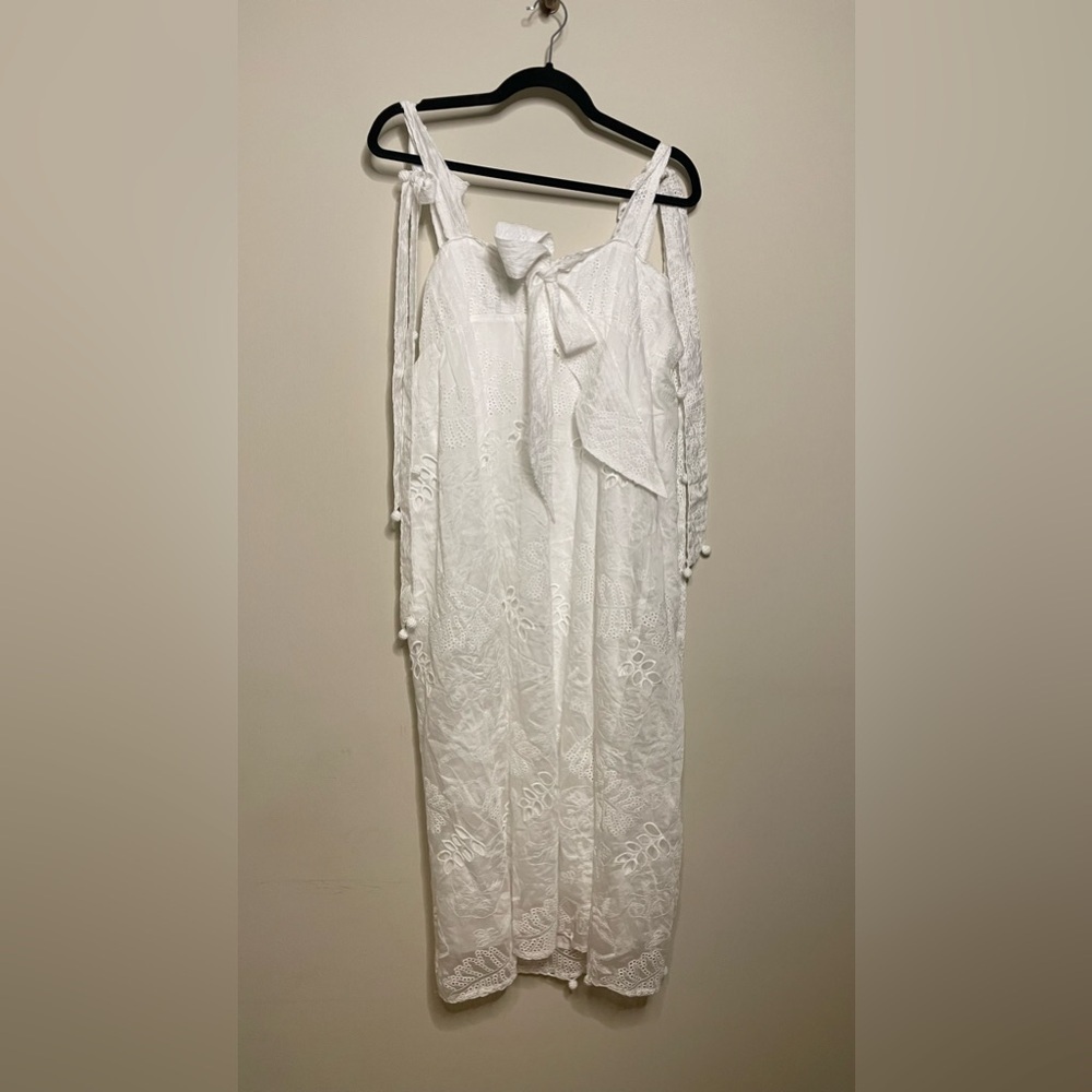 FARM Rio Eyelet Embroidered Midi Dress white - Picture 5 of 7